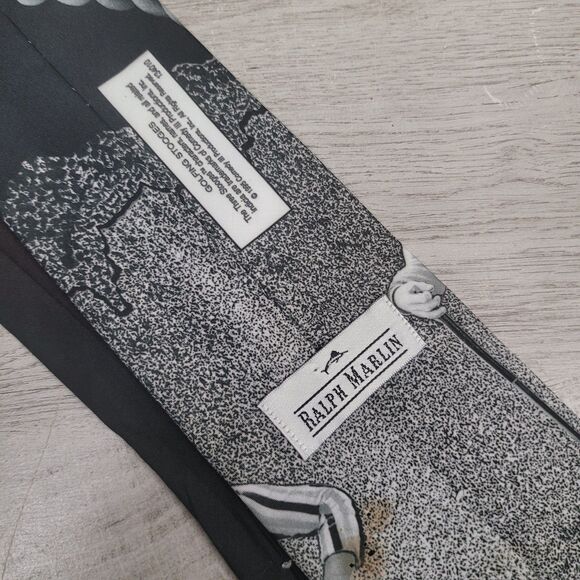 Ralph Marlin Three Stooges Mens Golf Tie Preowned 1995 Polyester - Picture 4 of 5